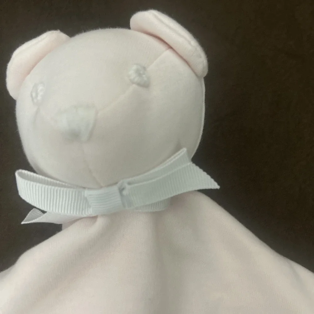 Polo Ralph Lauren Pink Teddy Bear Lovey Baby Blanket Security 11x11